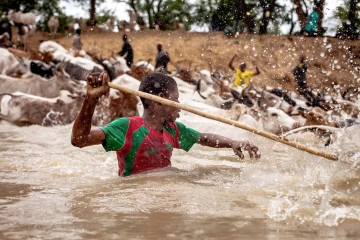 Crossing river