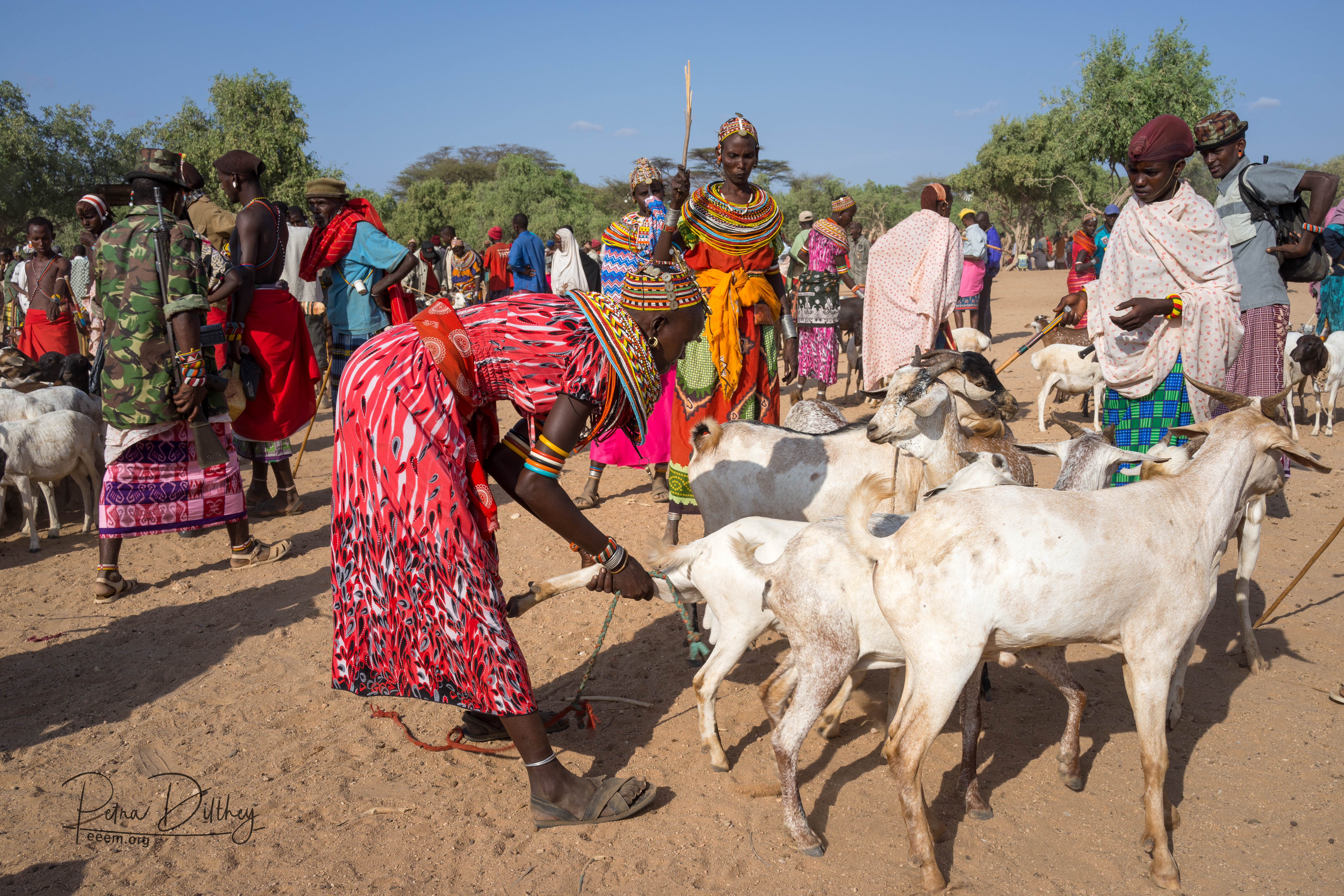 Women selling goats
