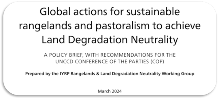 global actions for sustainable rangelands and pastoralism to achieve land degradation neutrality